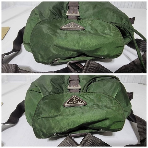 Authentic PRADA Tessuto Backpack Nylon Army Green - Picture 10 of 14